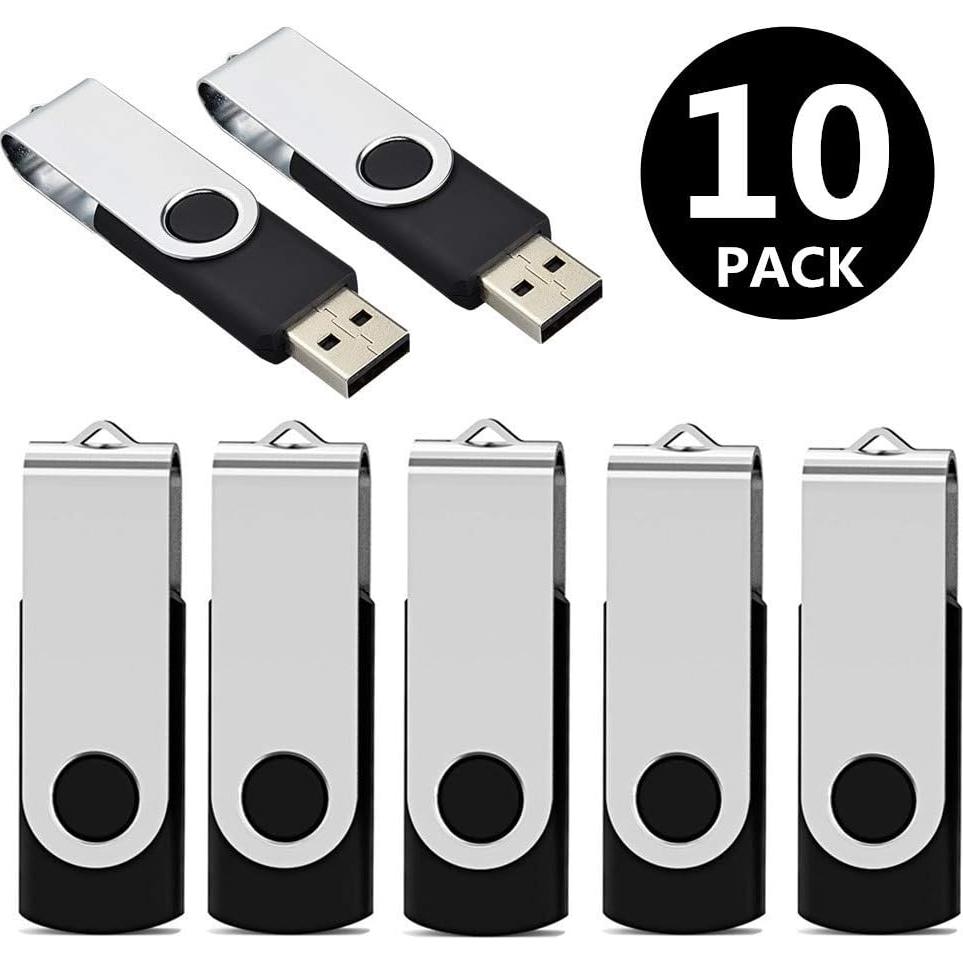 Paquete de 10 Unidades Flash USB 8GB Aiibe Negro