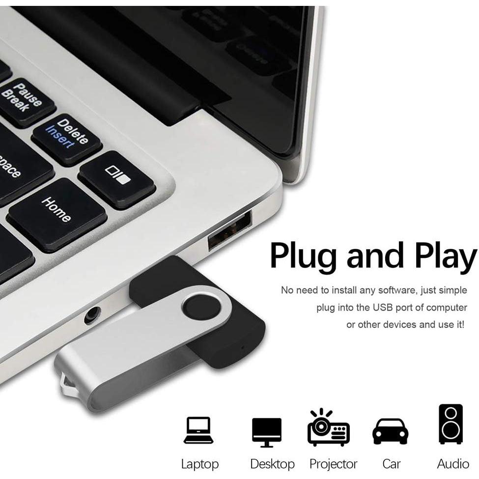 Paquete de 10 Unidades Flash USB 8GB Aiibe Negro