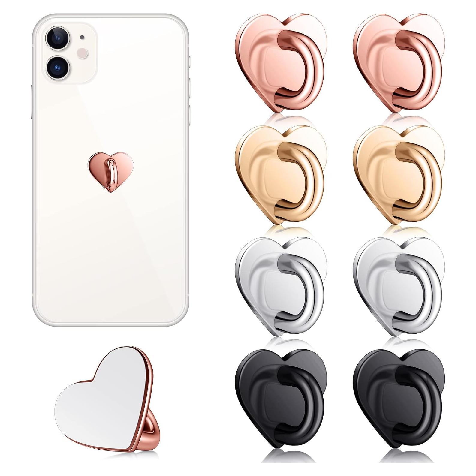 Anillo Adhesivo para Teléfono Moxweyeni - 8 Pcs Corazón