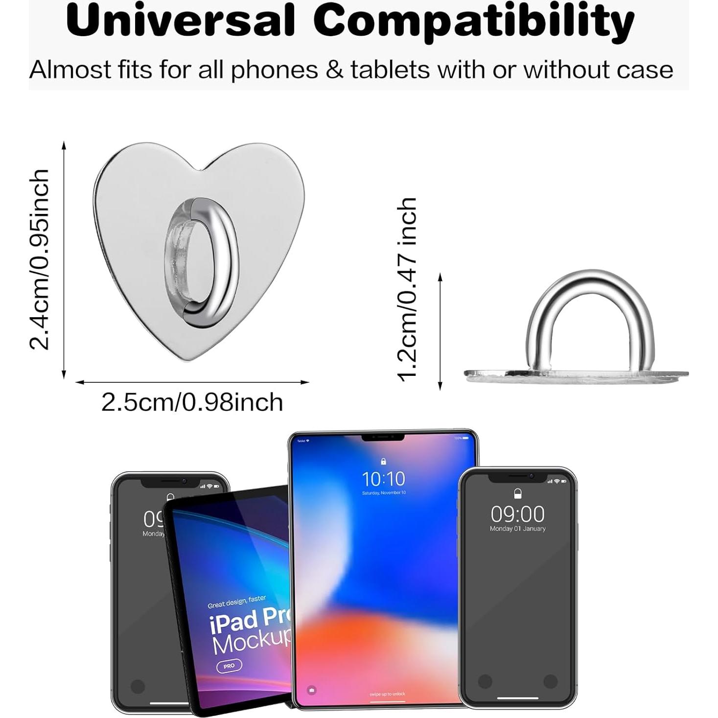 Soporte de Anillo para Teléfono Xinjoduz 8 Pcs Plata