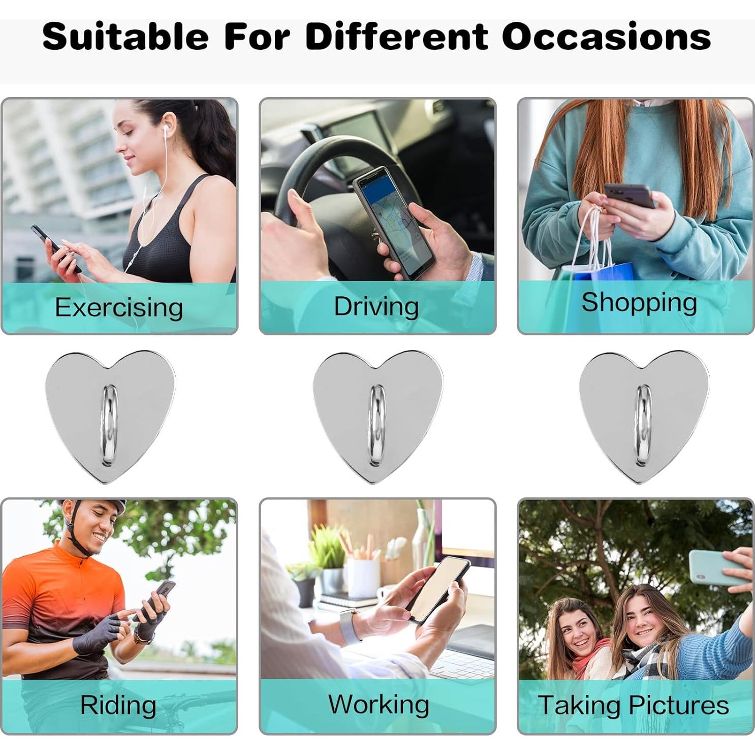 Soporte de Anillo para Teléfono Xinjoduz 8 Pcs Plata