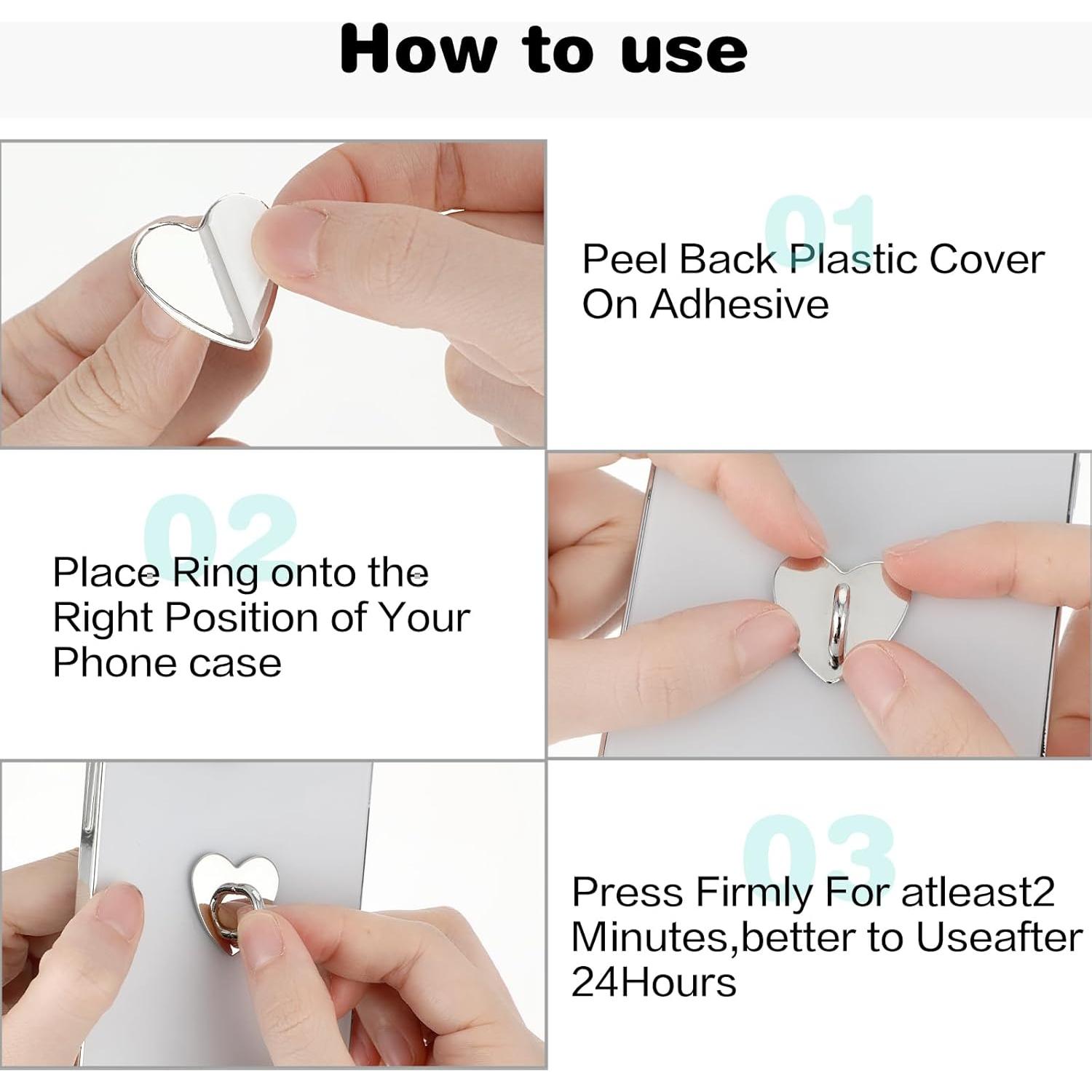 Soporte de Anillo para Teléfono Xinjoduz 8 Pcs Plata