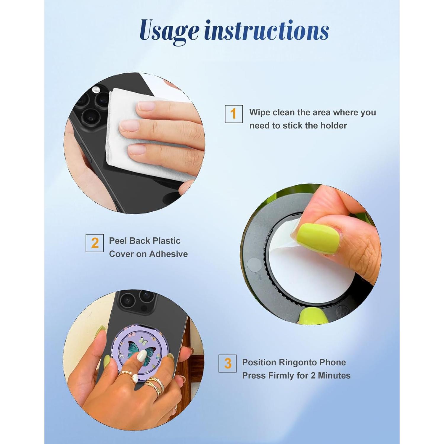 Soporte de Anillo para Teléfono Toycamp - Magnético Ajustable Morado