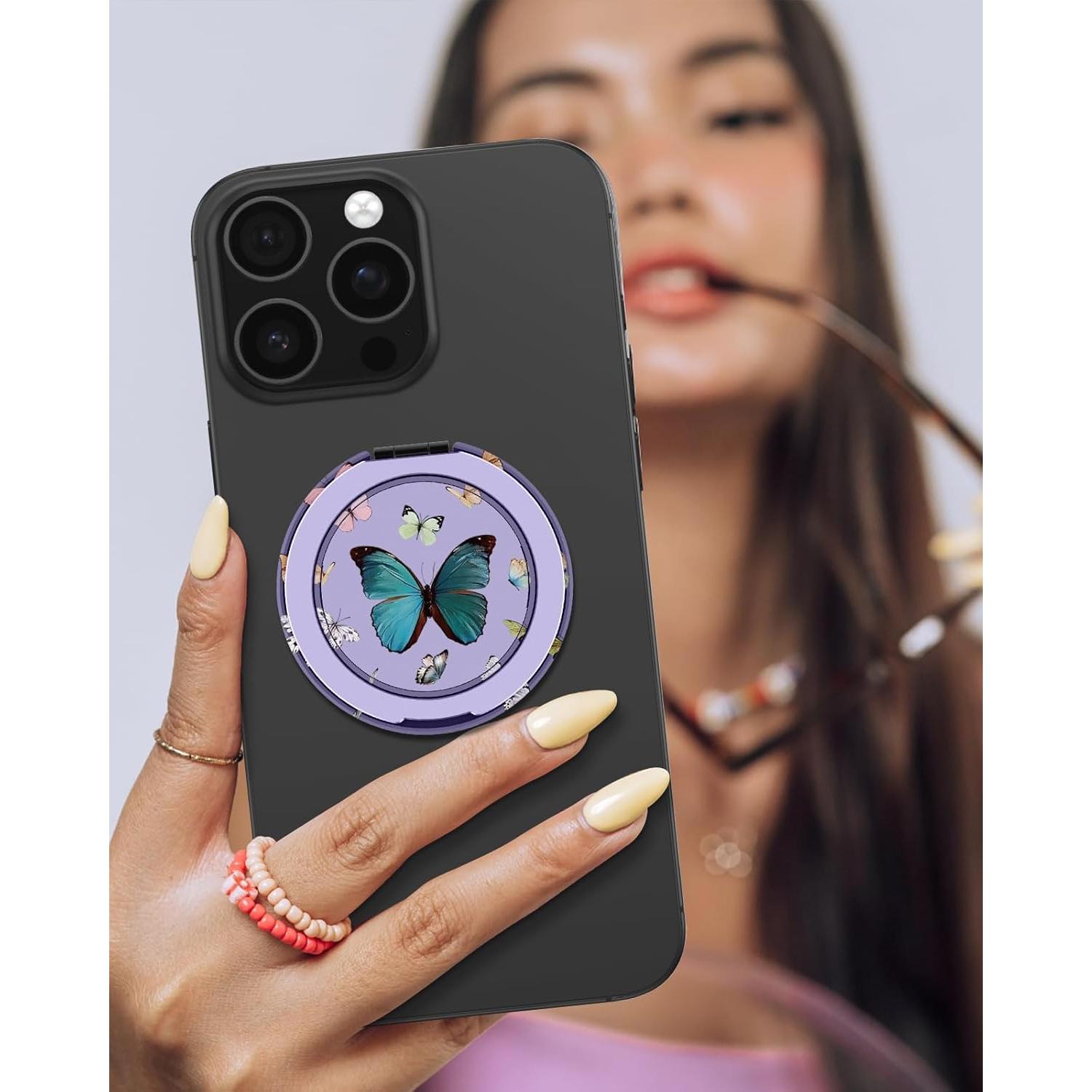 Soporte de Anillo para Teléfono Toycamp - Magnético Ajustable Morado