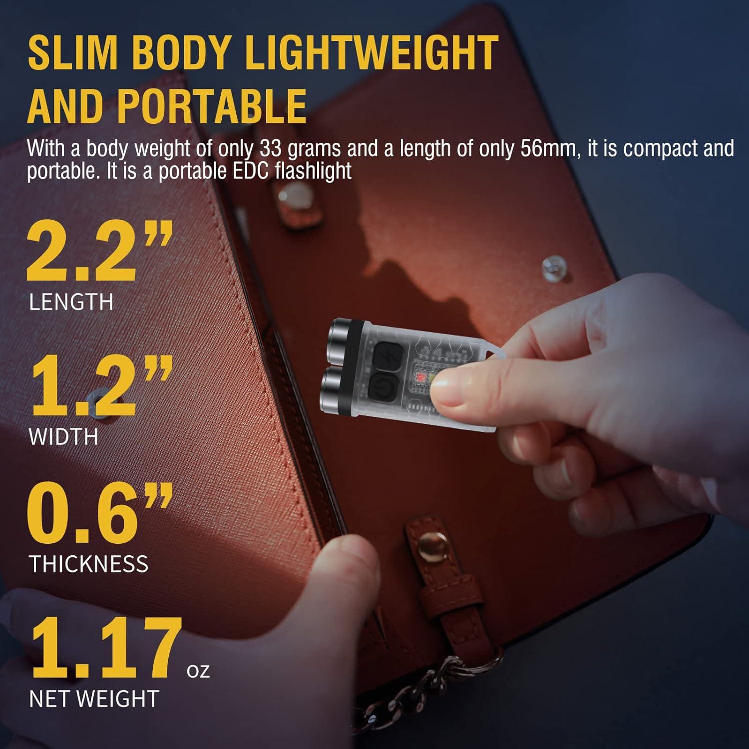 Linterna EDC BORUIT V3 Recargable USB-C 900LM IP65 12 Modos