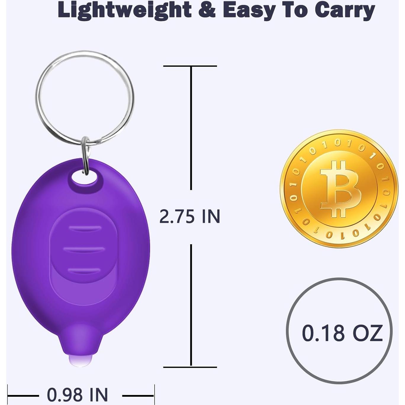 Linterna Mini UV LED Daemson de Llavero - 12 Lúmenes - 6 Piezas