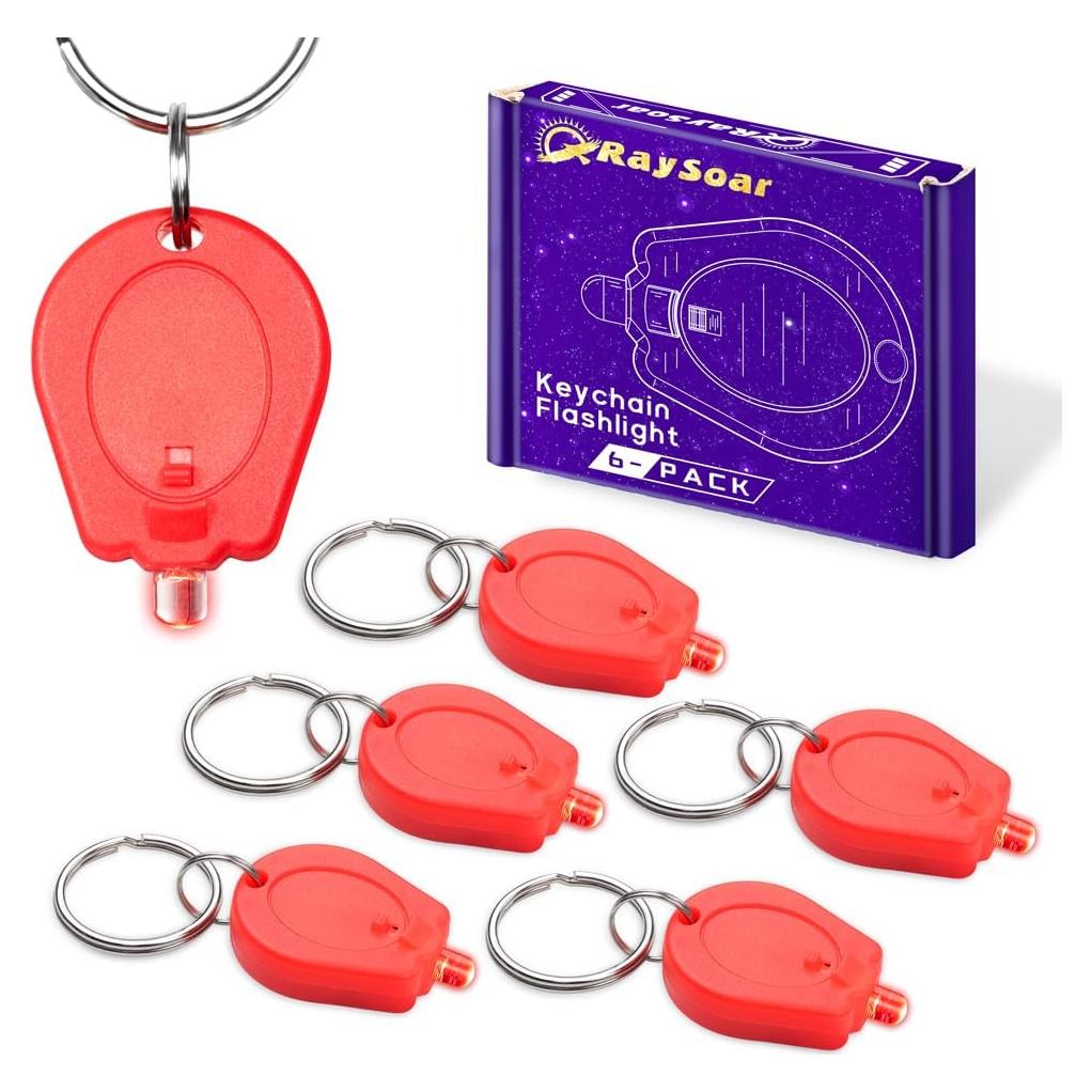 Paquete de 6 Linternas LED Rojas RaySoar para Observación Nocturna