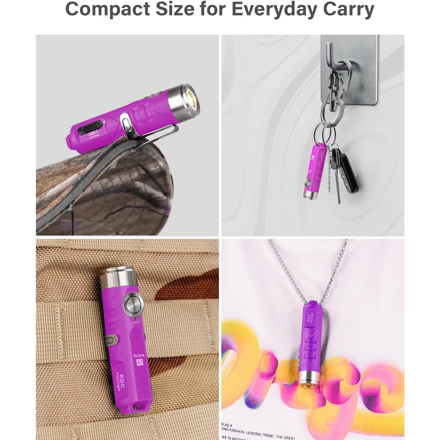 Linterna RovyVon A1 Mini EDC Recargable USB C 650 Lúmenes