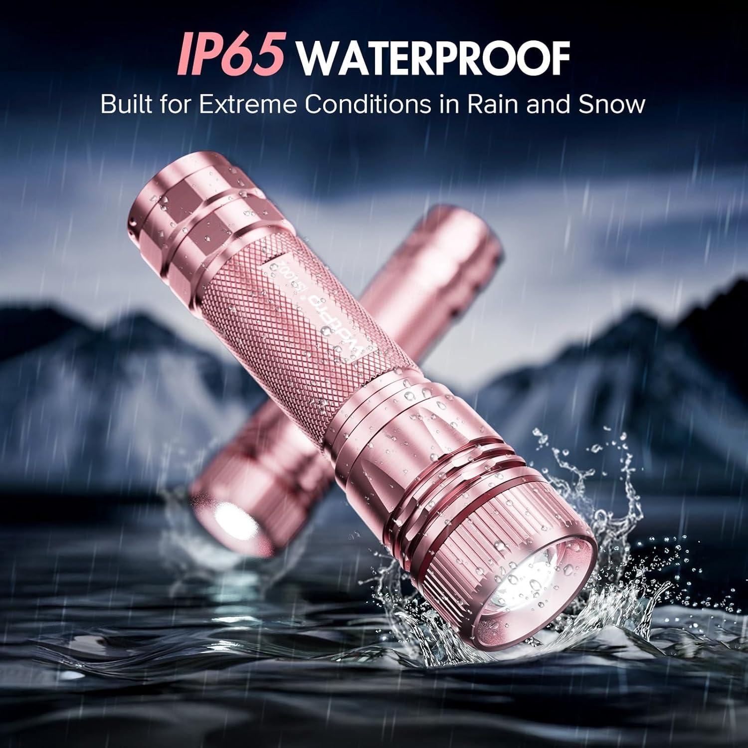 Linterna Recargable WdtPro SFL002 LED 10H Rosa Compacta