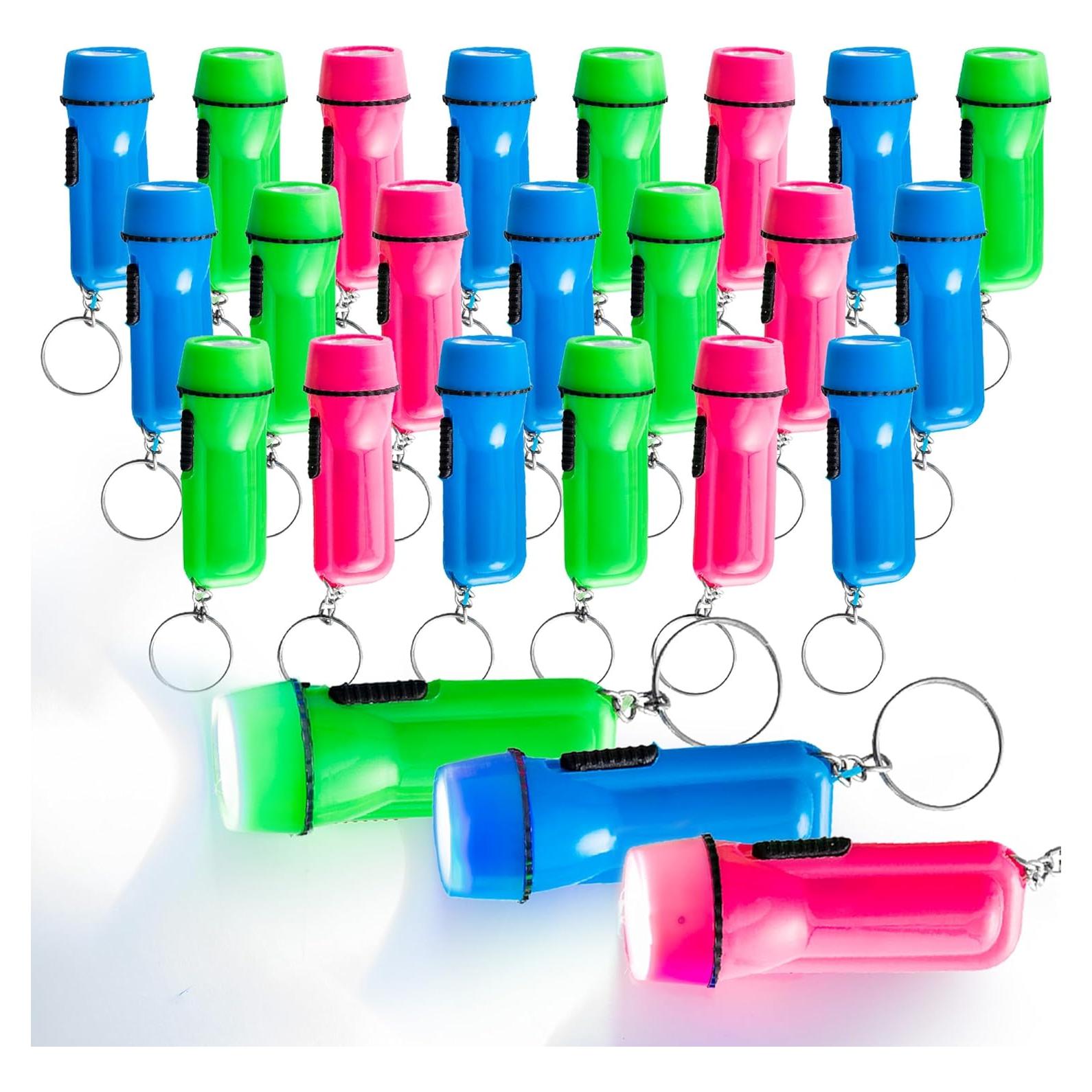 Mini Linternas LED de Llaveros Playbees - Paquete de 24 Colores