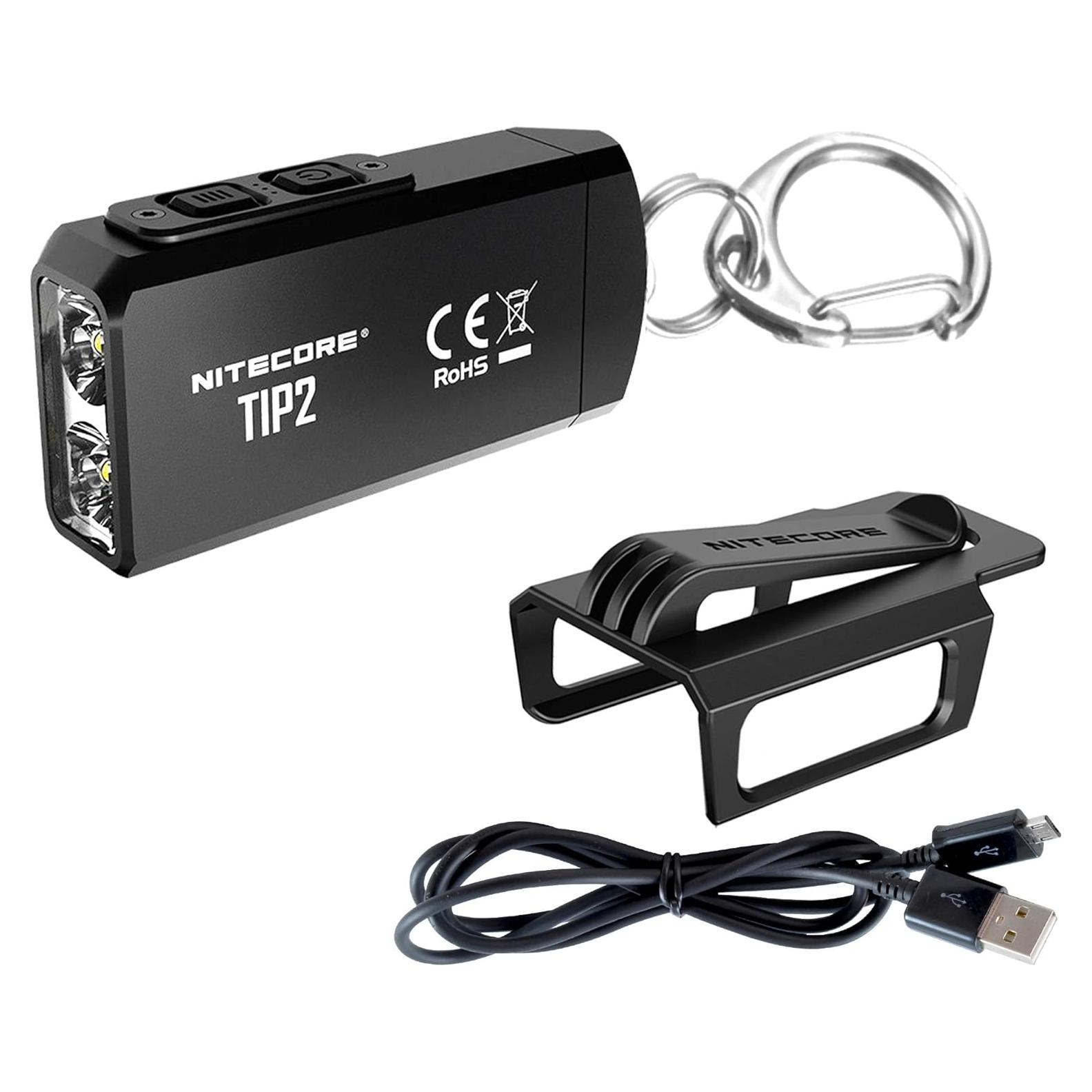 Linterna de llavero Nitecore TIP2, 720 lúmenes, recargable USB