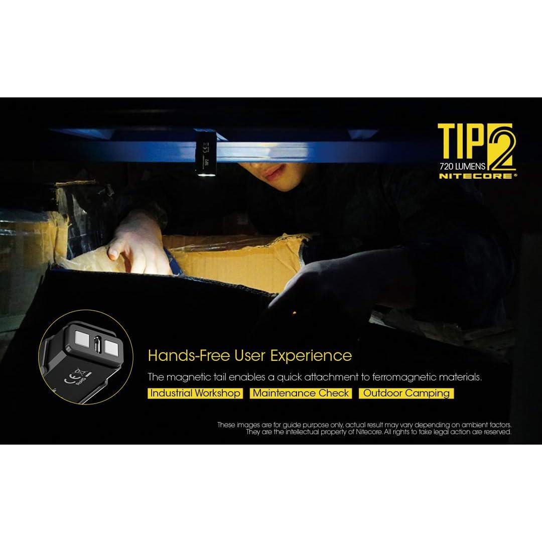Linterna de llavero Nitecore TIP2, 720 lúmenes, recargable USB