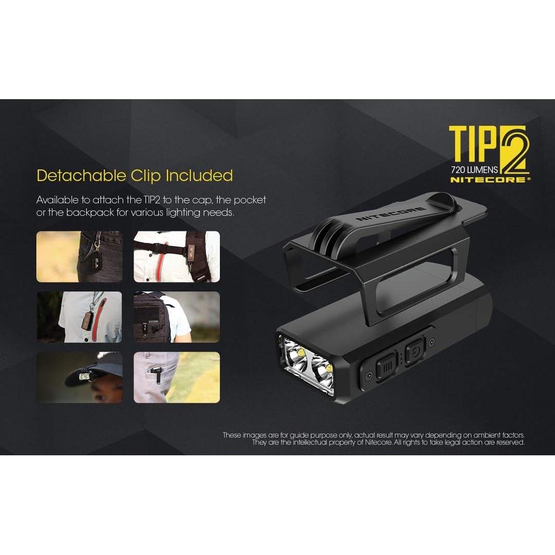 Linterna de llavero Nitecore TIP2, 720 lúmenes, recargable USB
