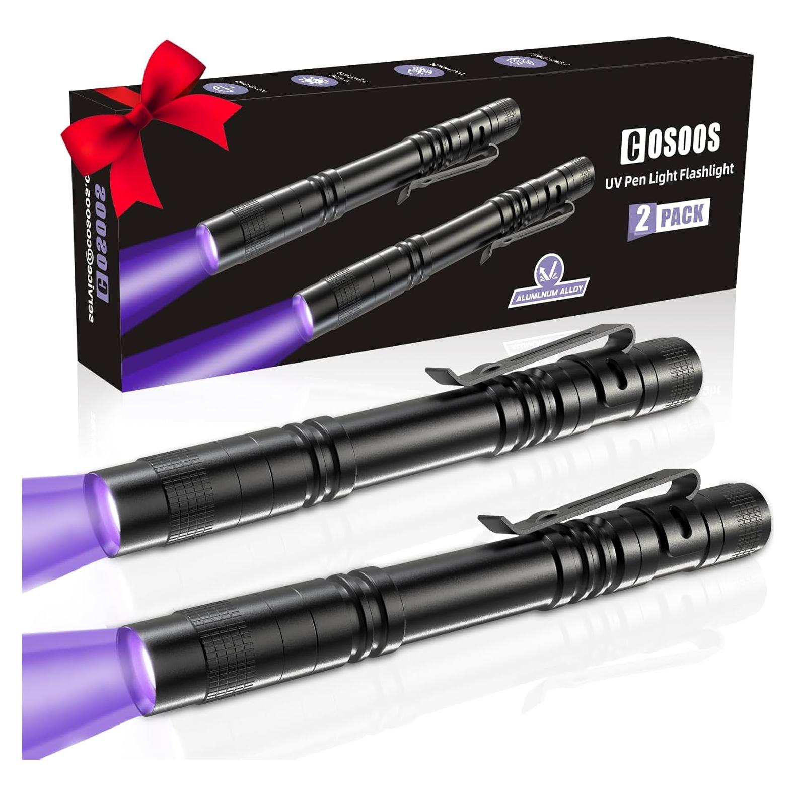 Linterna UV COSOOS 2 Paquete 395nm Impermeable para Mascotas