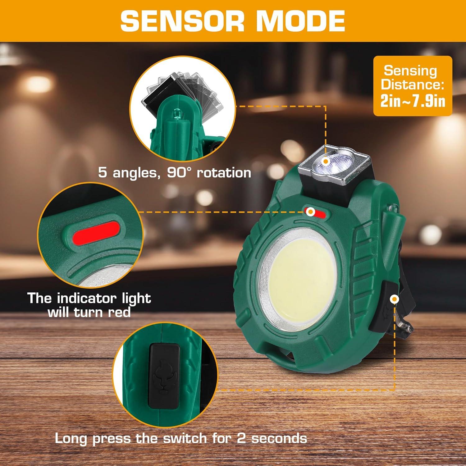Linterna Recargable Mini EverBrite Verde con Sensor y 6 Modos