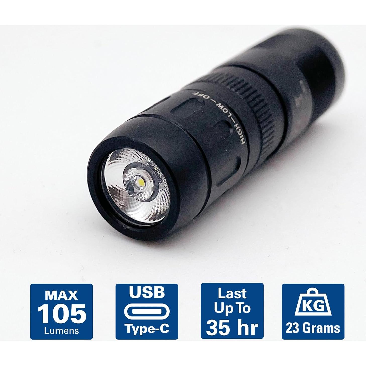 Linterna LED Mini Recargable CLT 105 Lúmenes Compacta