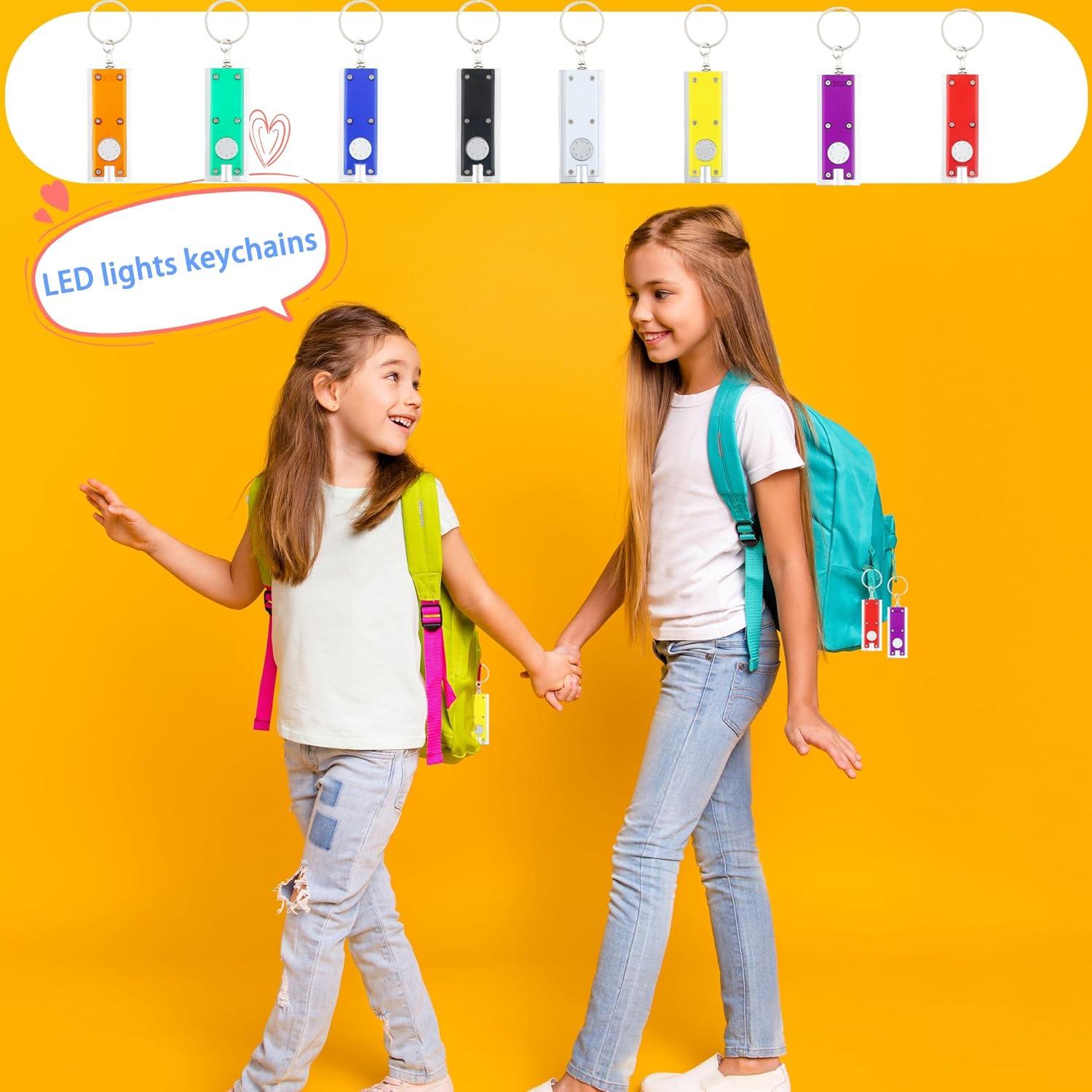 24 Mini Linternas Llavero LED Haconba Colores Asortidos