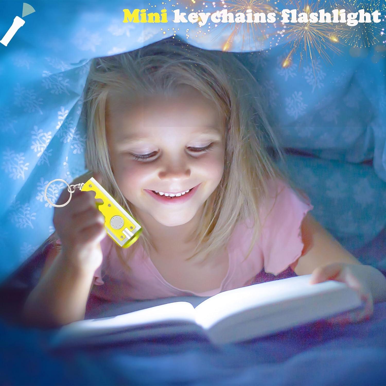 24 Mini Linternas Llavero LED Haconba Colores Asortidos