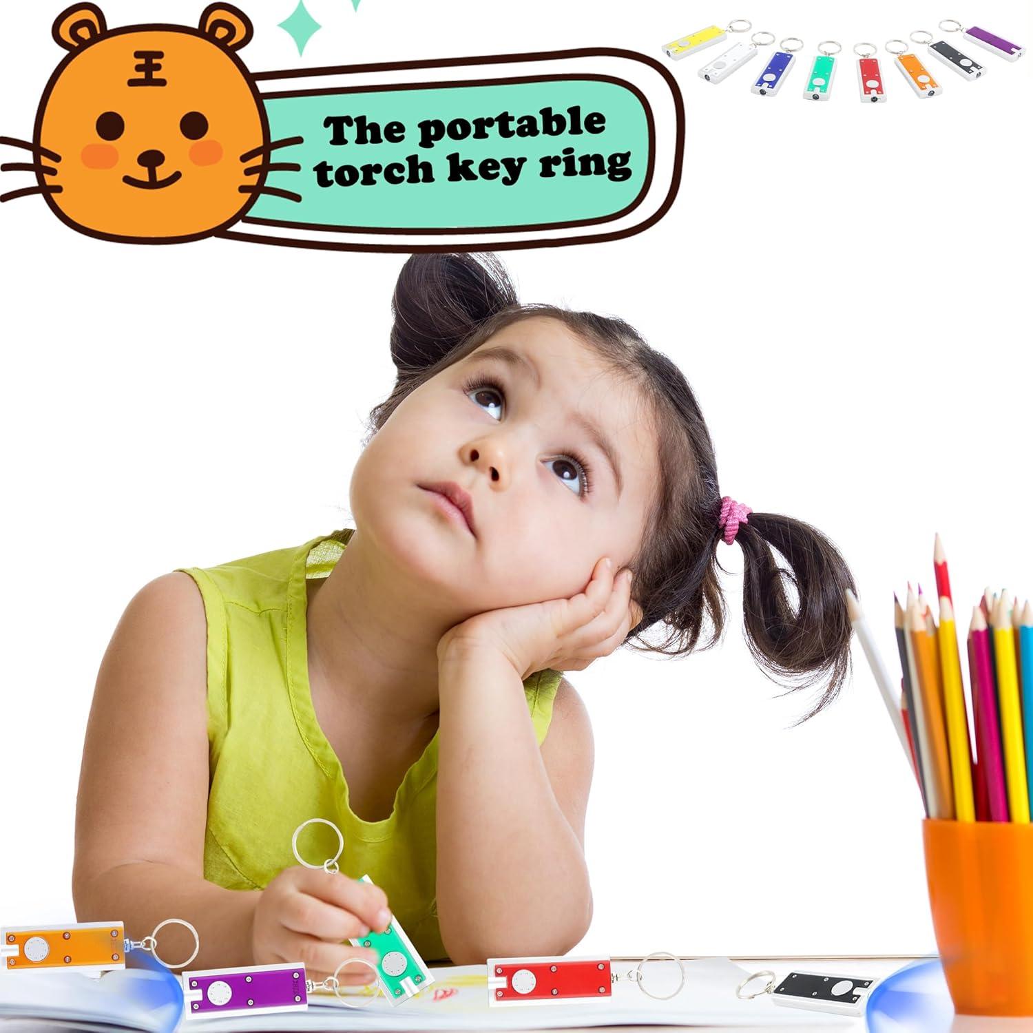 24 Mini Linternas Llavero LED Haconba Colores Asortidos