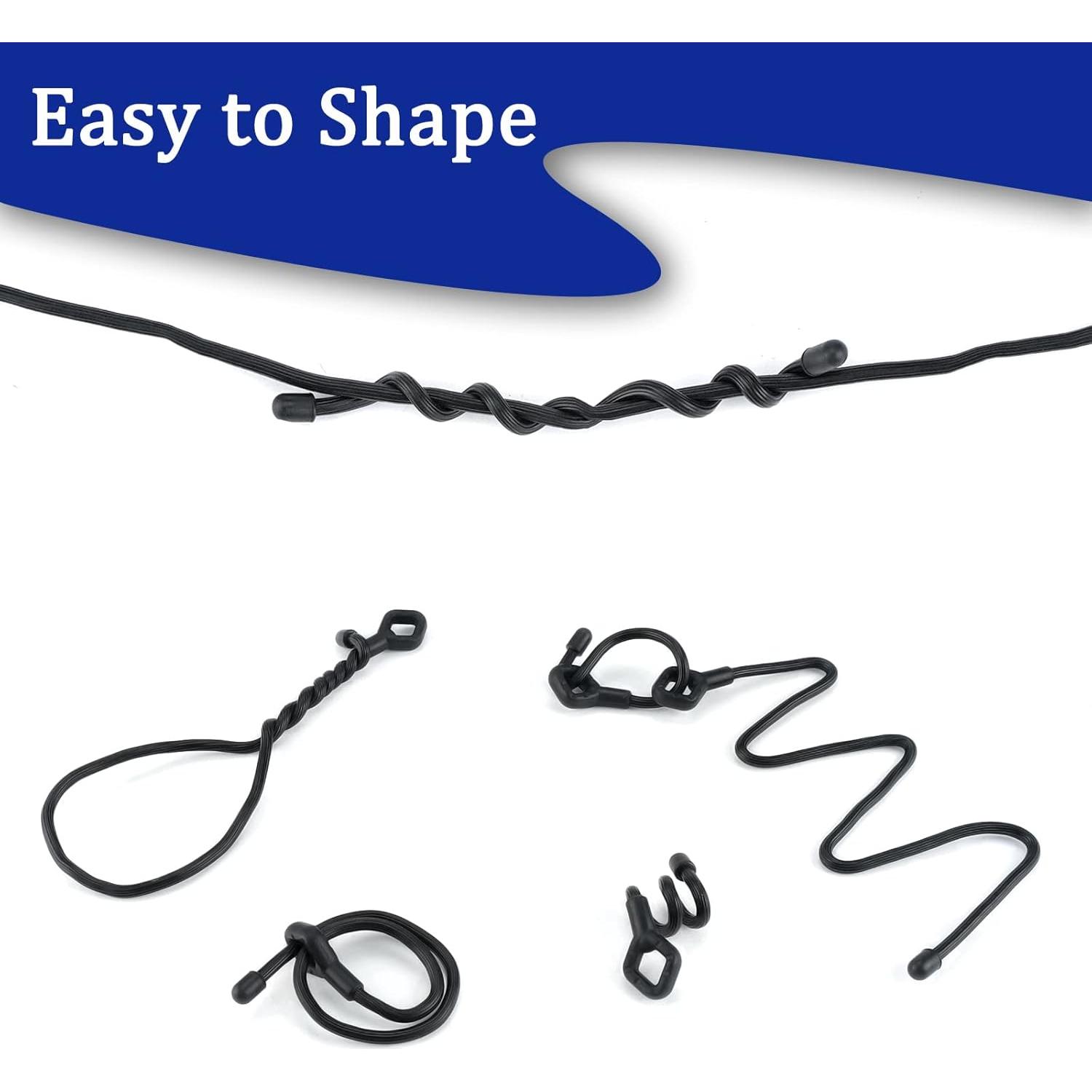 Bridas de Silicona Reutilizables 24PK - 15cm, 30cm, 45cm - Negro