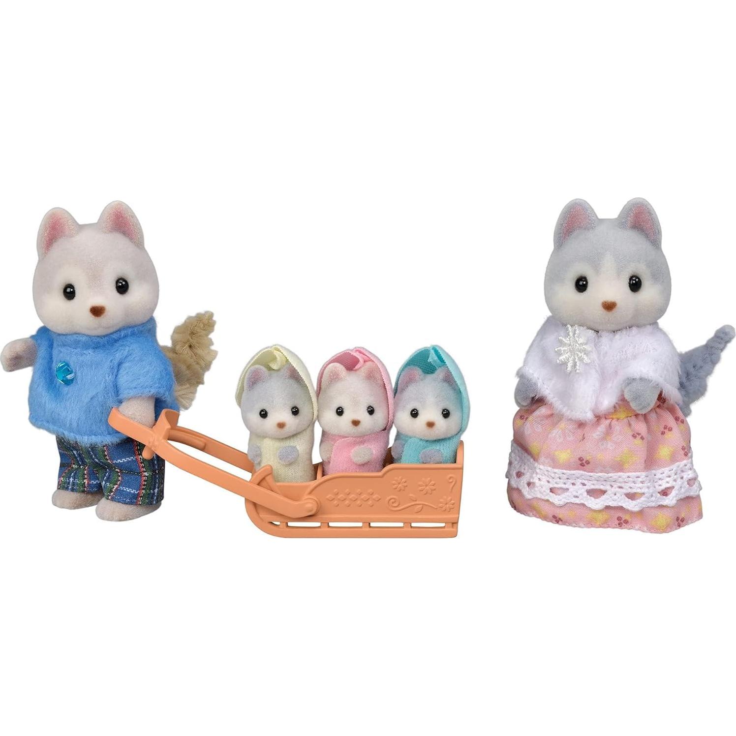 Familia Husky Calico Critters - Set 5 Figuras 3+