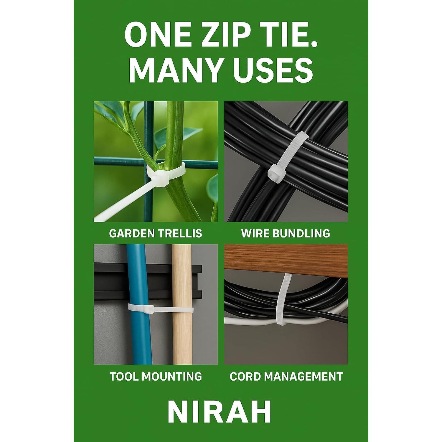 Bridas Transparentes Nirah 15 cm 100 pk 18 kg Nylon Multiusos