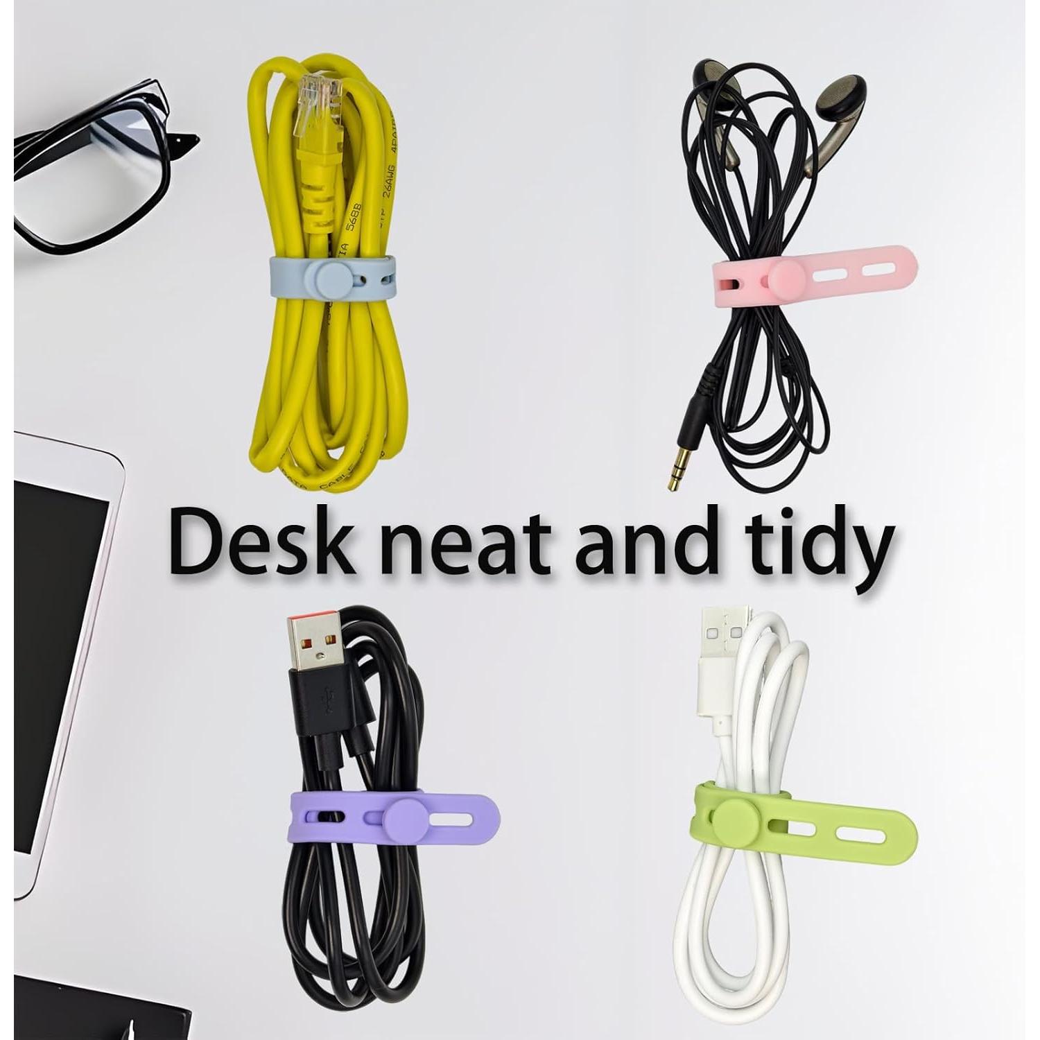 Bridas de Silicona Objuni 20 Pcs para Cables de Datos 13.97 cm