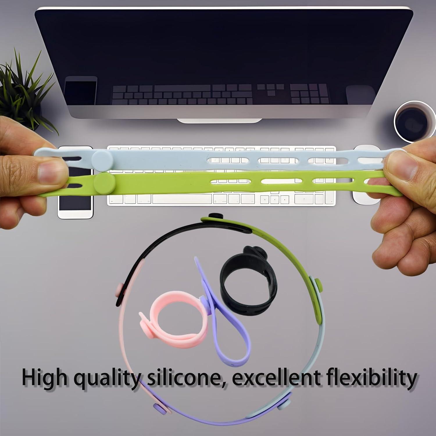 Bridas de Silicona Objuni 20 Pcs para Cables de Datos 13.97 cm