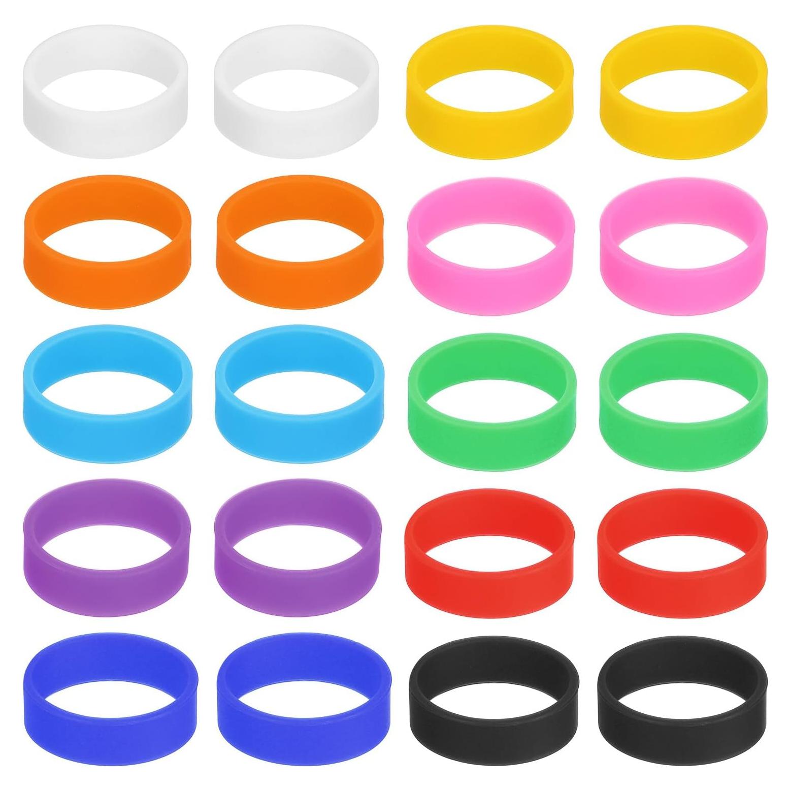 20 Piezas Bandas de Goma de Silicona uxcell 20x7mm Multicolor