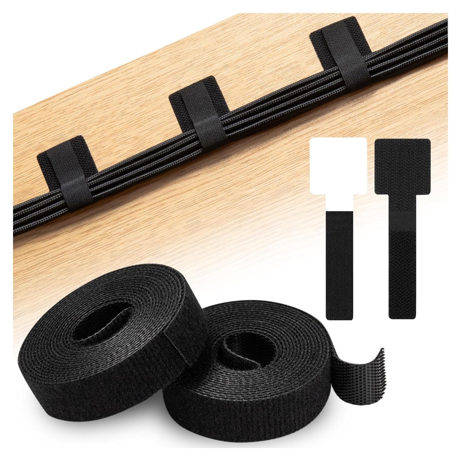 48 Bridas de Gestión de Cables Autoadhesivas Tihaolity Negro