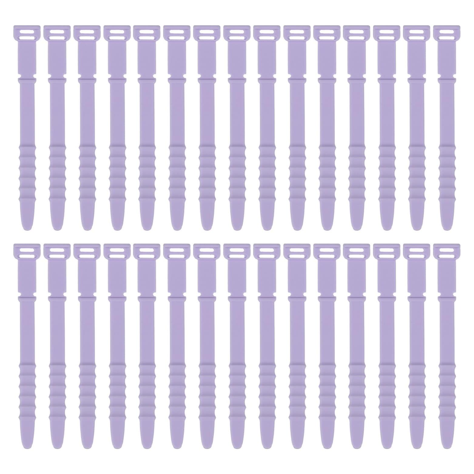 30 Piezas Bridas de Silicona Reutilizables uxcell 11.4 cm Lavanda