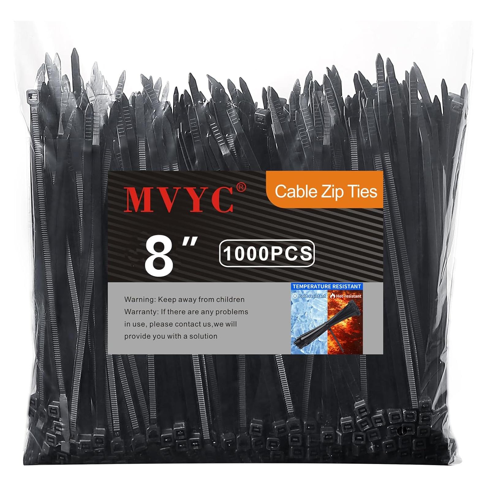 Bridas de Cable MVYC 20 cm Negras Alta Resistencia 1000 Pzas