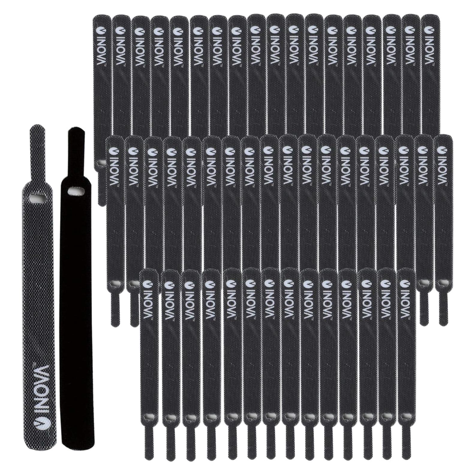 Sujetadores de Cable INOVA 15.24 cm 50 Piezas Reutilizables Negro