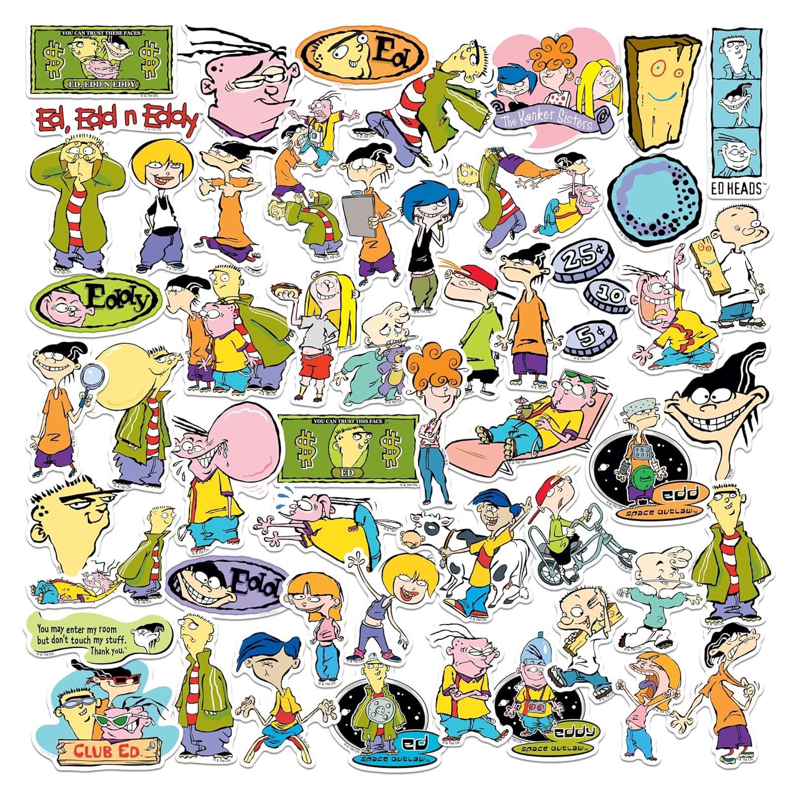 Stickers Deluxe Ed, Edd n Eddy - Paquete de 50 Vinilo Resistente