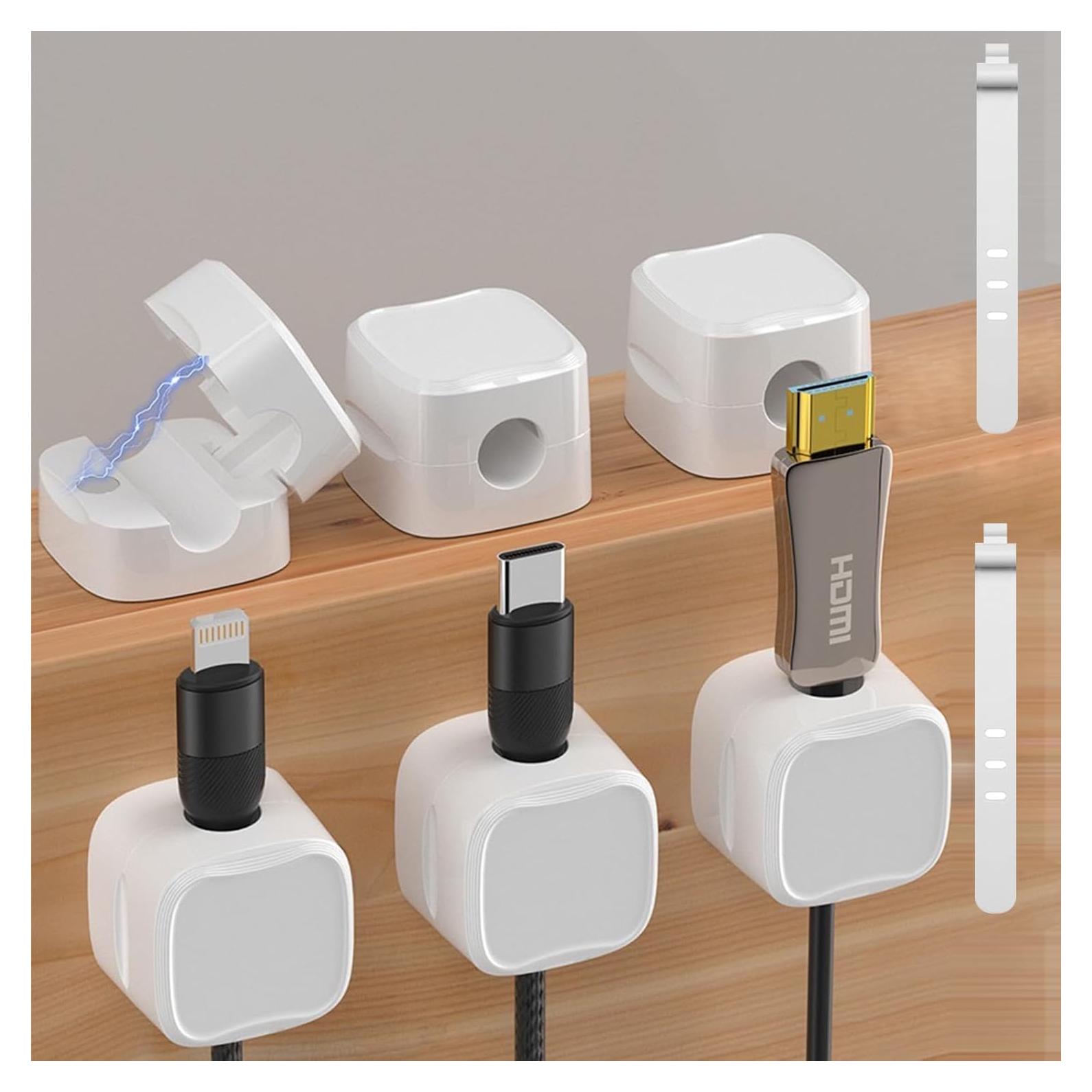 Organizador de Cables Magnético Damonent - Paquete de 8 Clips