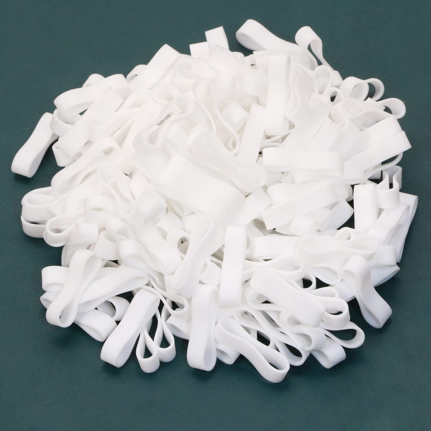 200 Piezas Correas de Silicona ONLYKXY 15 mm Blancas