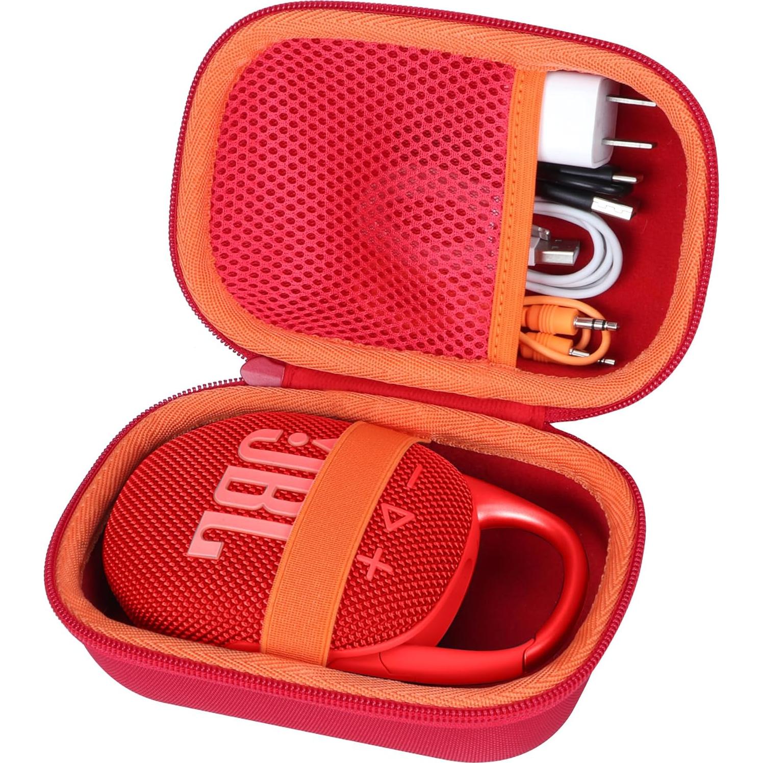 Funda Dura Lebakort para Altavoz JBL Clip 5 y Clip 4 - Roja