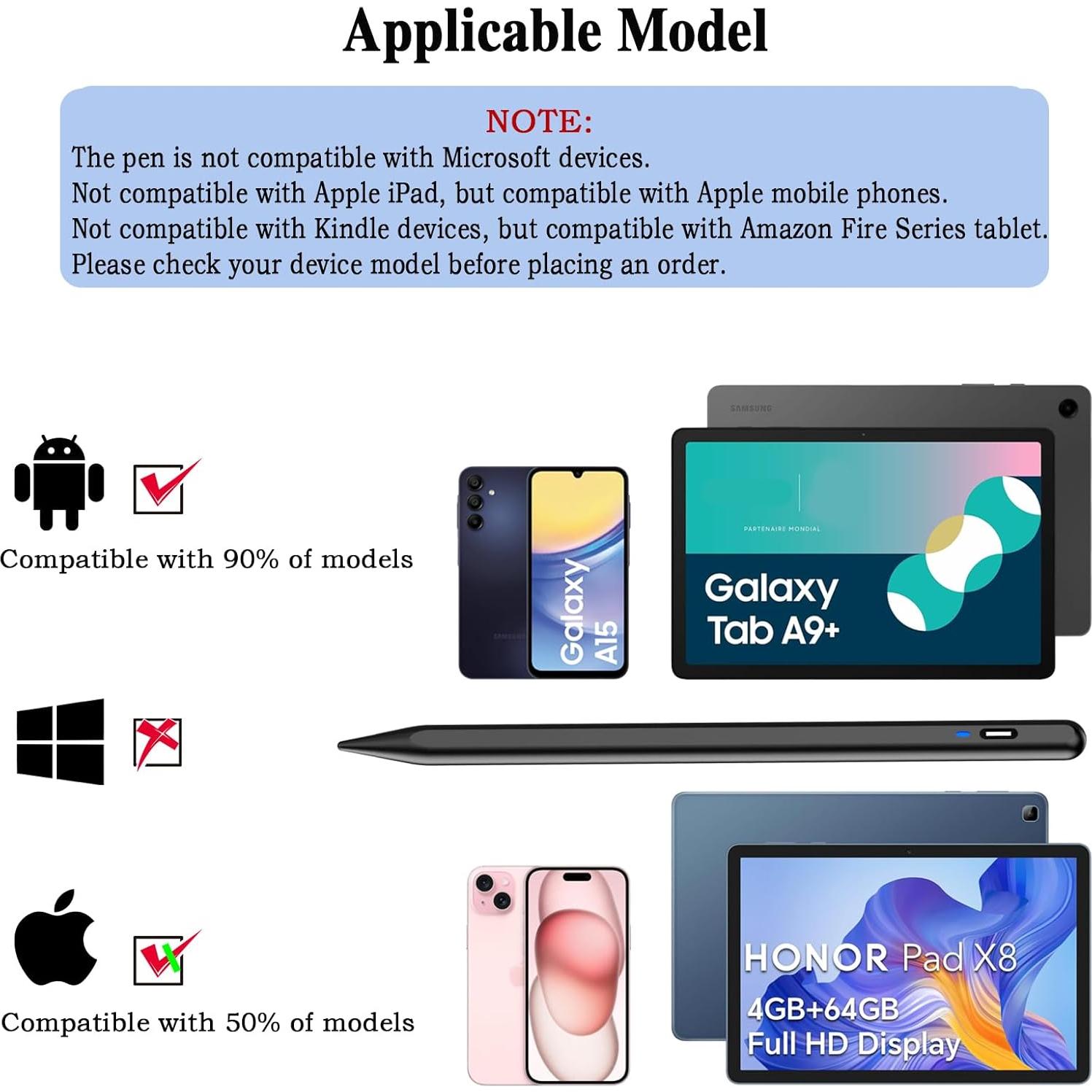 Lápiz Stylus Activo Luntak para Tabletas Android - Negro