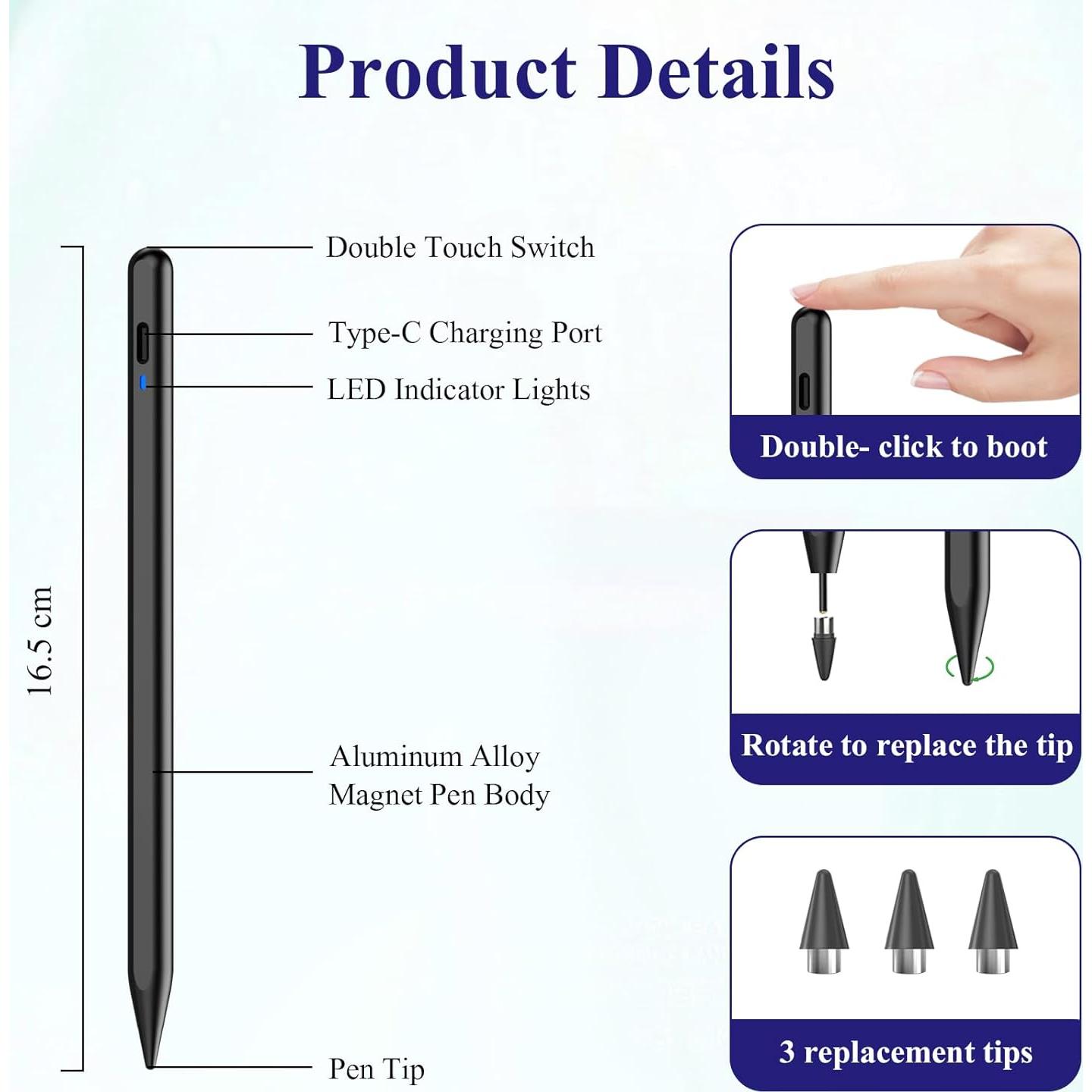 Lápiz Estilográfico CMARS para Android y iPhone - Negro