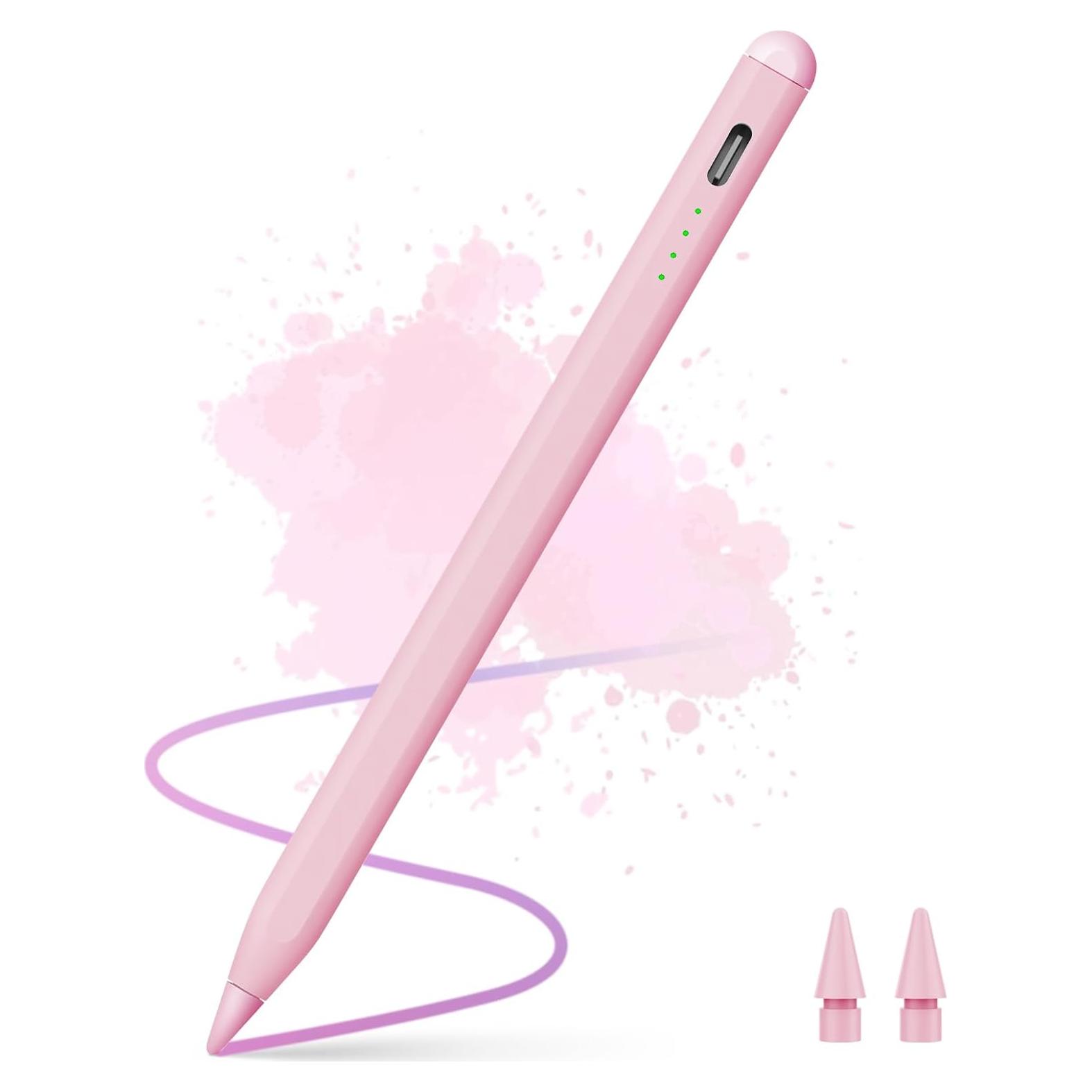Lápiz Stylus Lanteso Rosa para iPad 2018-2024, Sensibilidad Inclinación