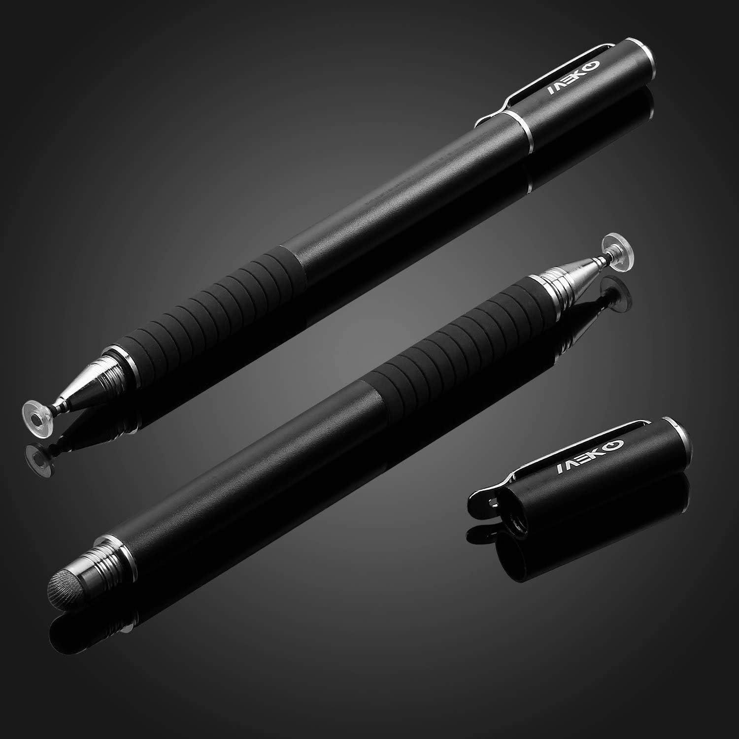 Stylus Universal MEKO 2 en 1 con 6 Puntas Reemplazo Negro