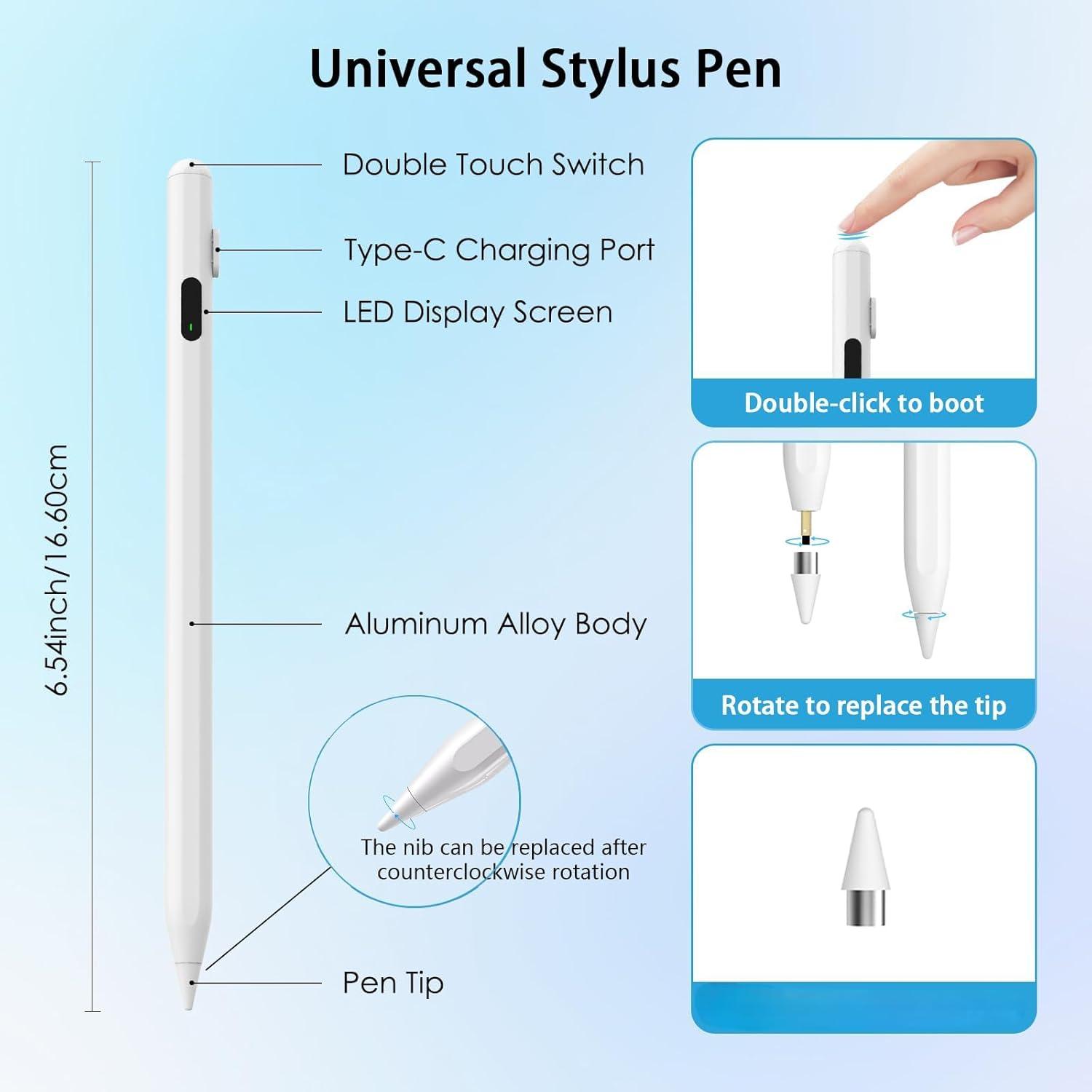 Bolígrafo Stylus Universal Activo K12 - Carga Rápida - Blanco