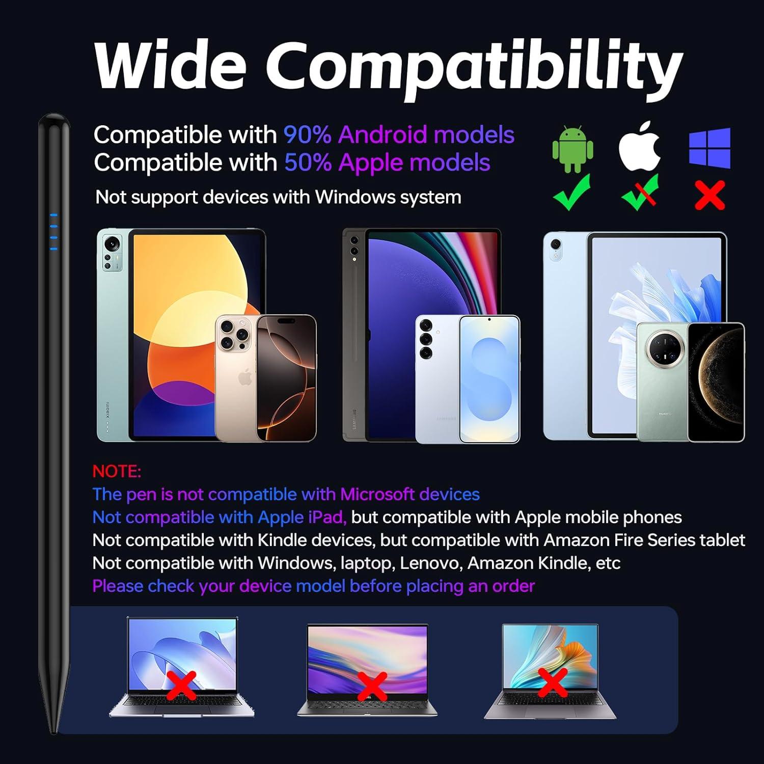 Lápiz Stylus Kenkor para Pantallas Táctiles - Negro, 4 Puntas