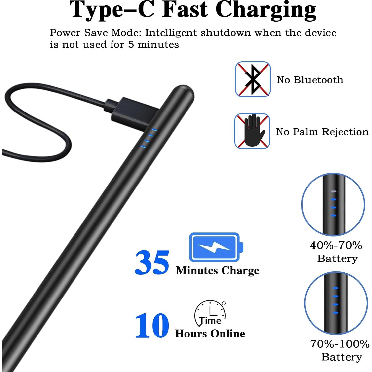 Lápiz Stylus Luntak para Pantalla Táctil - Negro, 4 Puntas POM