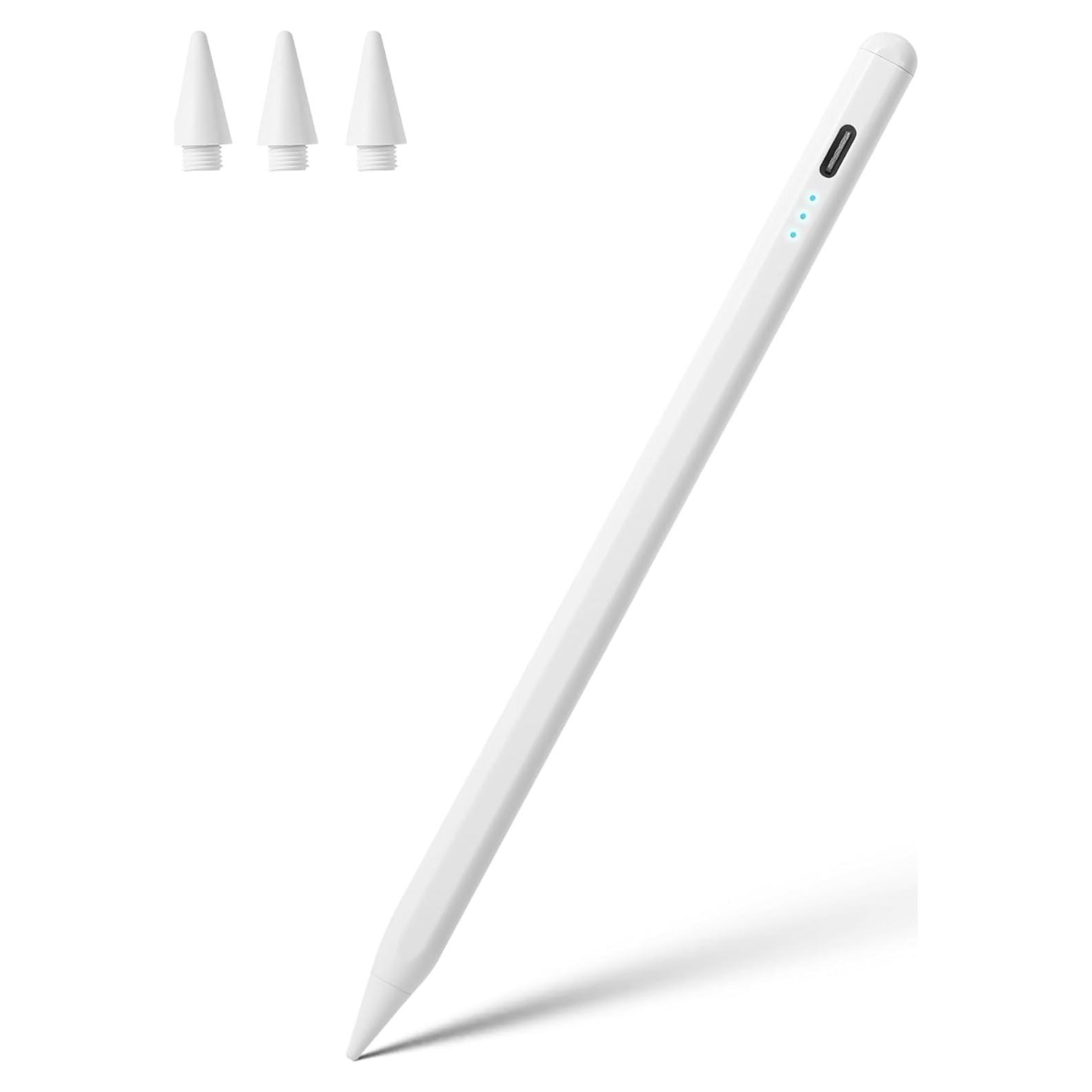 Lápiz Stylus Waiktyne para iPad 10ª 9ª 8ª 7ª 6ª Gen, Pro 12.9 11 M4, Air M2, Mini A17 Pro - Blanco