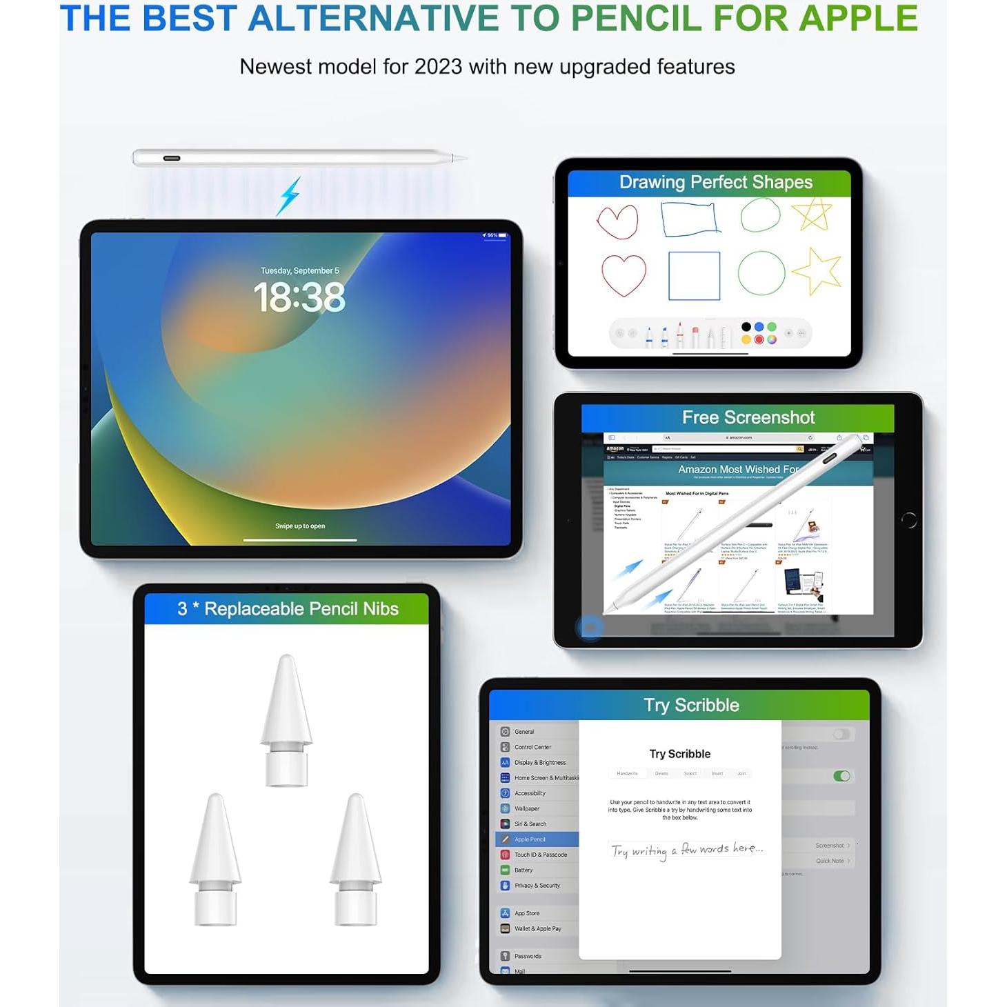 Lápiz HATOKU 2da Generación Carga Inalámbrica para iPad
