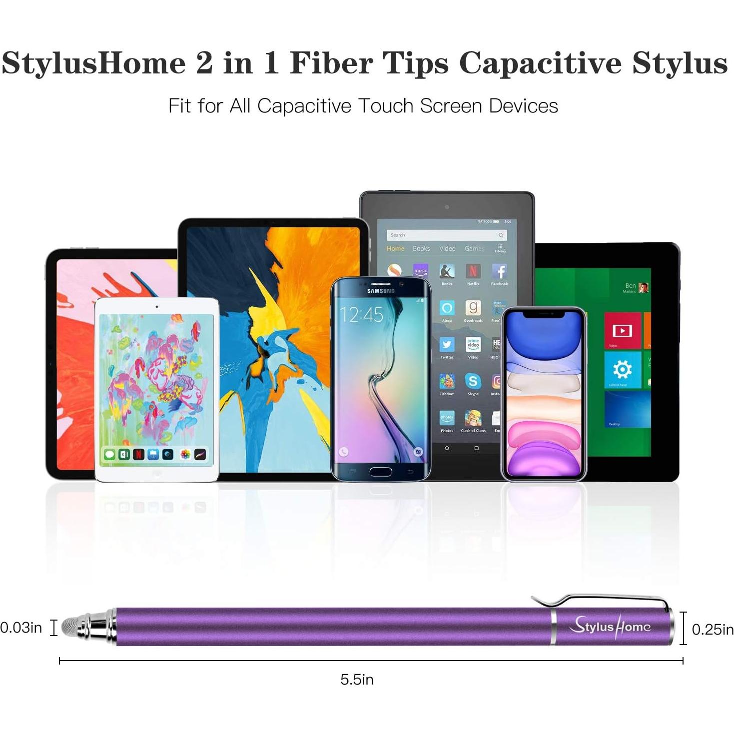StylusHome Estilógrafo Táctil 2 en 1 con 12 Puntas Reemplazables