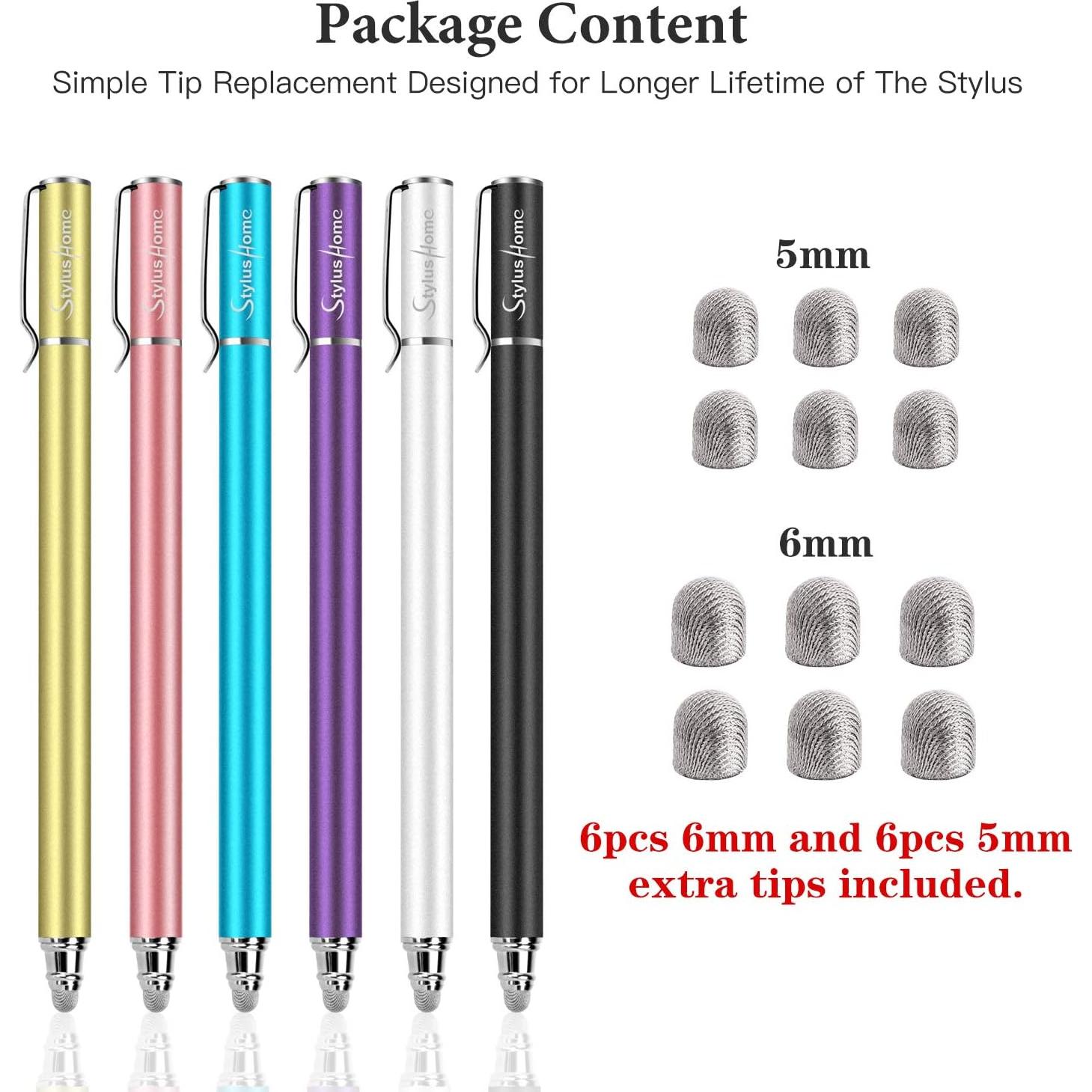 StylusHome Estilógrafo Táctil 2 en 1 con 12 Puntas Reemplazables