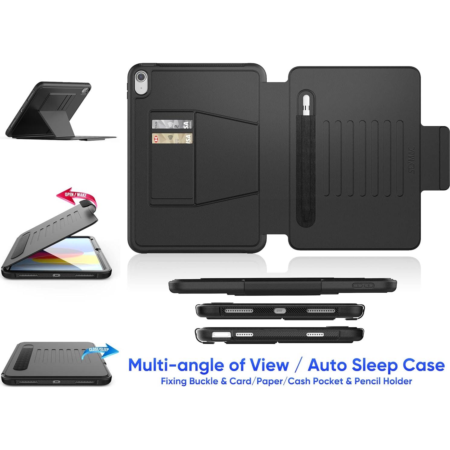 Estuche SEYMAC para iPad 11"/10.9" A16 Generación 2025/2022 Negro