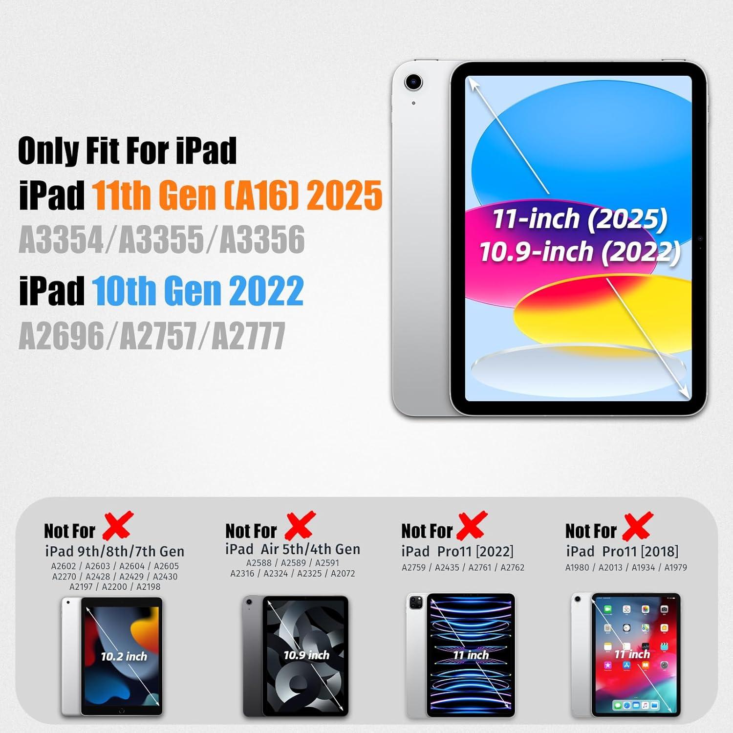 Estuche SEYMAC para iPad 11"/10.9" A16 Generación 2025/2022 Negro